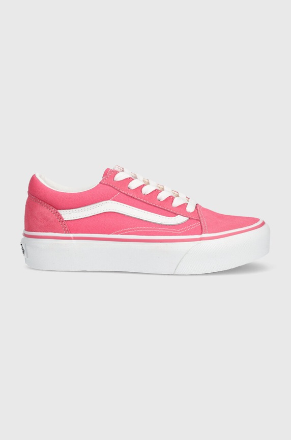 Vans tenisówki dziecięce Old Skool Platform skóra zamszowa różowy VN0009PDG3X