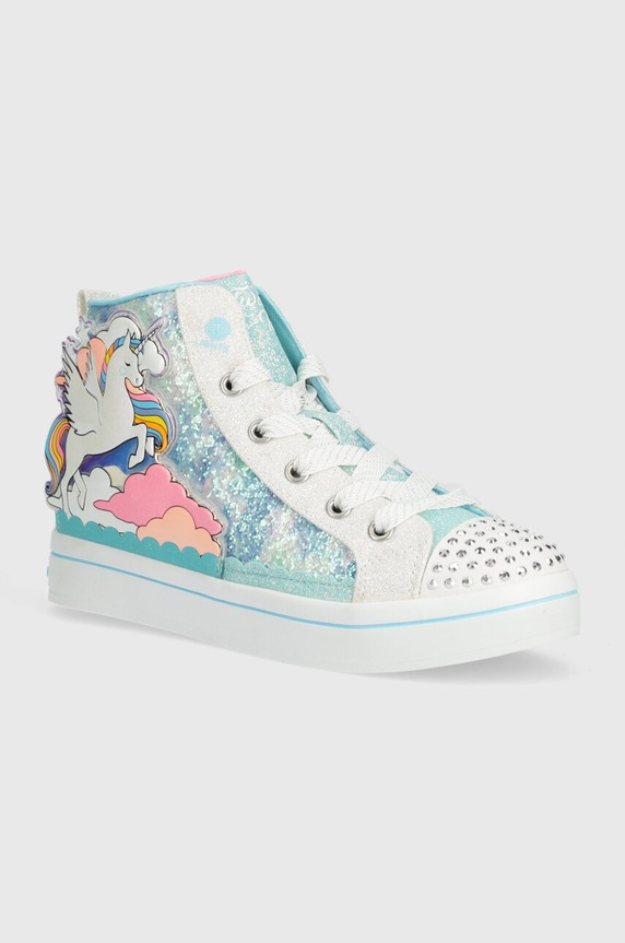 Detské tenisky Skechers TWI-LITES 2.0 ENCHANTED UNICORN vysoký tyrkysová 314399L