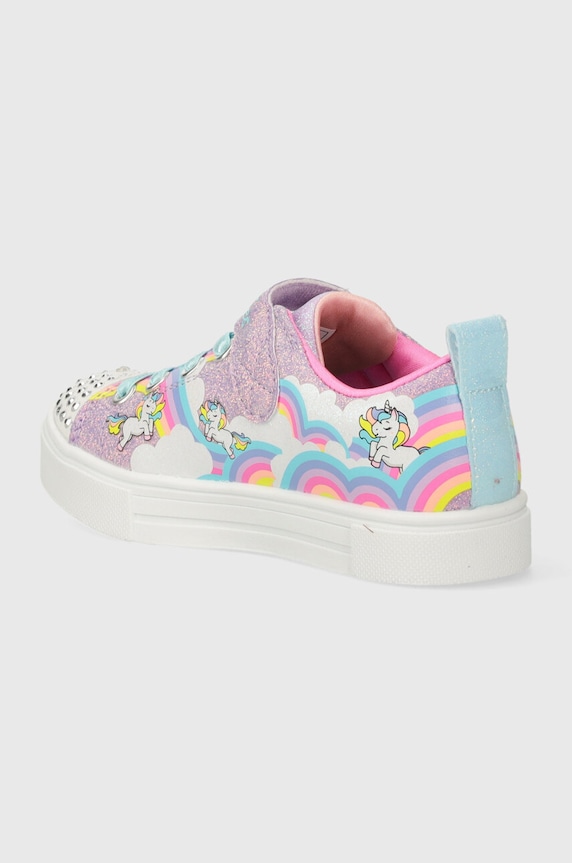 Dziewczynka Skechers tenisówki dziecięce TWINKLE SPARKS JUMPIN CLOUDS 314809L fioletowy