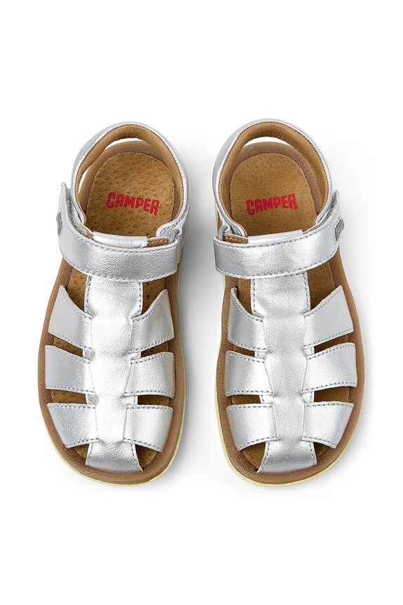 Παιδικά δερμάτινα σανδάλια Camper ασημί 80177.25.27