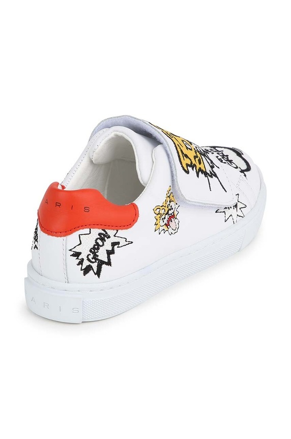 Chlapec Detské kožené tenisky Kenzo Kids K60089. biela