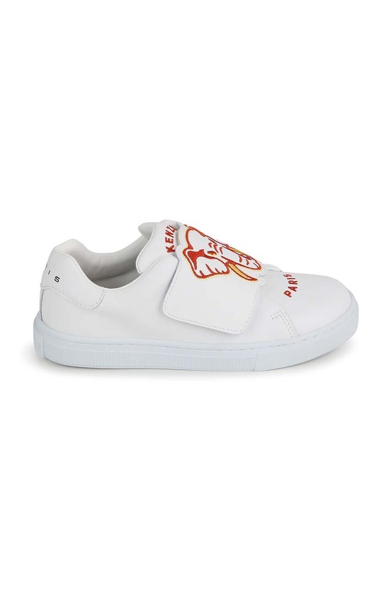 Kenzo Kids scarpe da ginnastica per bambini in pelle K60387. bianco SS24