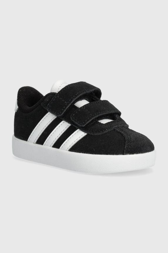 Detské semišové tenisky adidas VL COURT 3.0 CF I semišová koža čierna ID9158