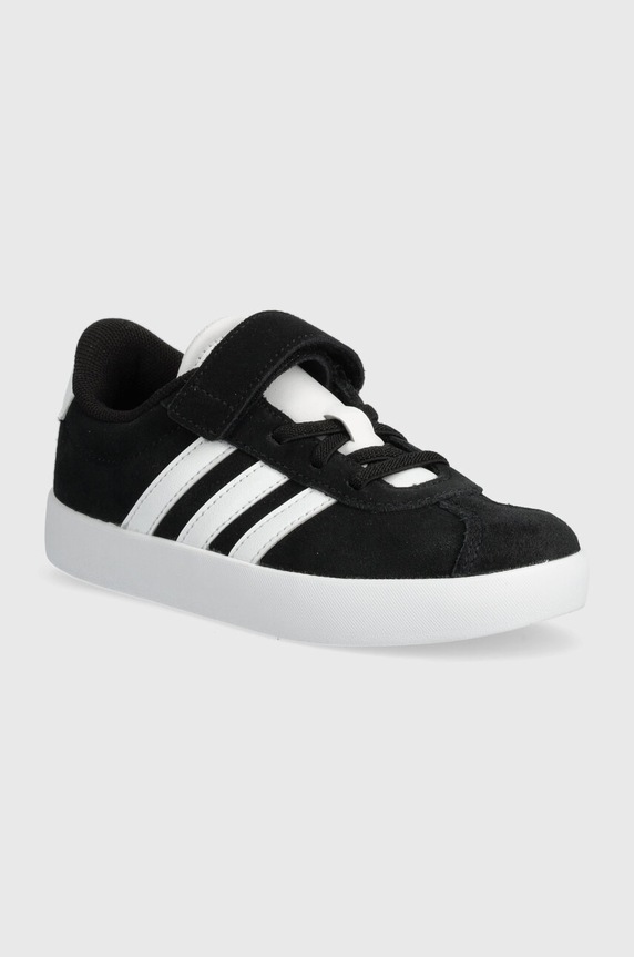 Παιδικά sneakers σουέτ adidas VL COURT 3.0 EL C απομίμηση λείου δέρματος μαύρο ID9148