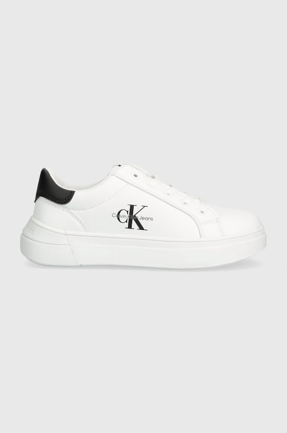 Dječje tenisice Calvin Klein Jeans imitacija zrnate kože bijela V3X9.80876.35.40