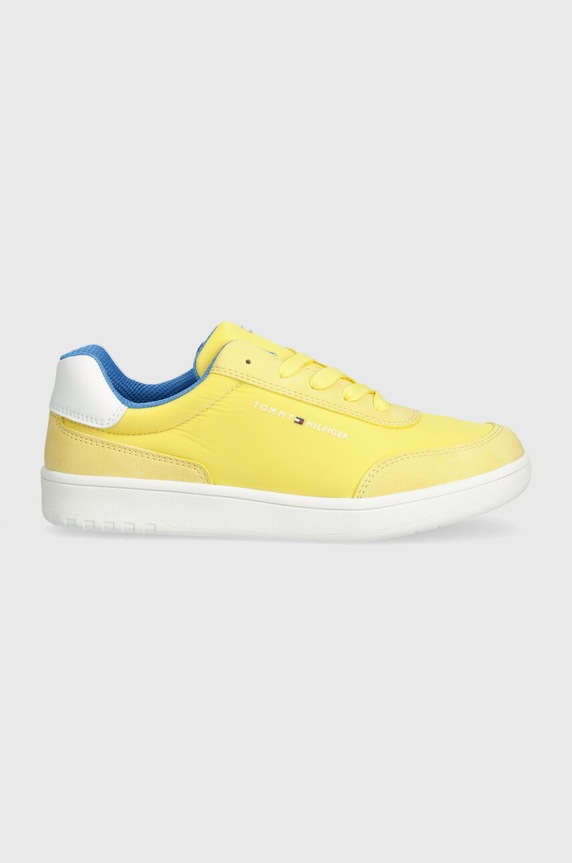 Tommy Hilfiger sneakersy dziecięce imitacja zamszu żółty T3X9.33351.35.39