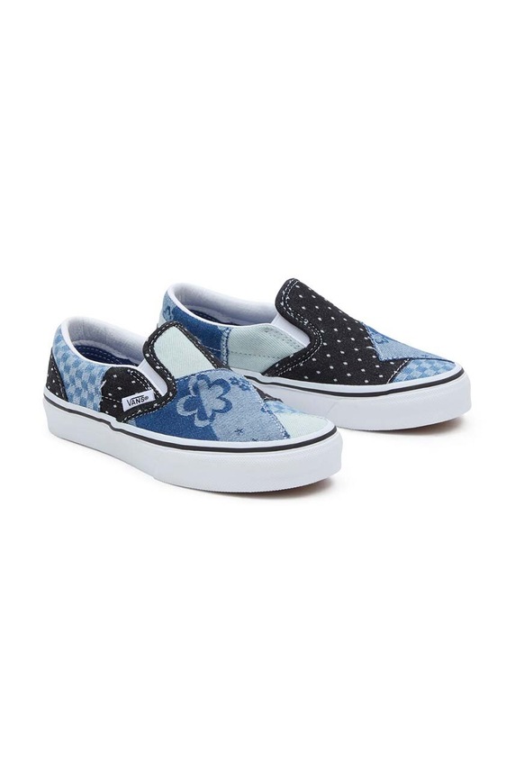 Dětské tenisky Vans UY Classic Slip-On Patchwork slip on modrá VN0A5FBKNWD