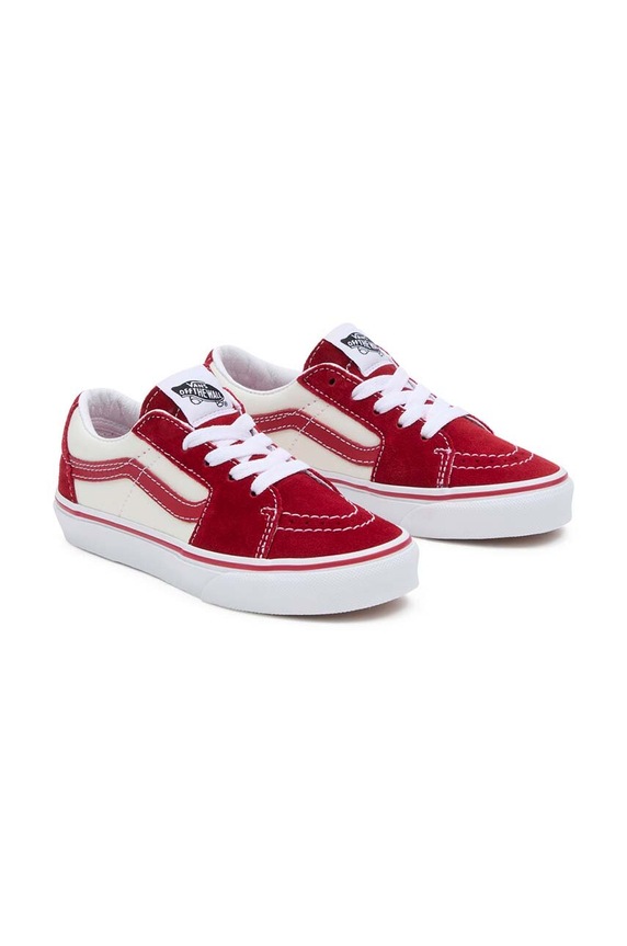 Παιδικά πάνινα παπούτσια Vans UY SK8-Low δέρμα σαμουά κόκκινο VN0A7Q5LCIS