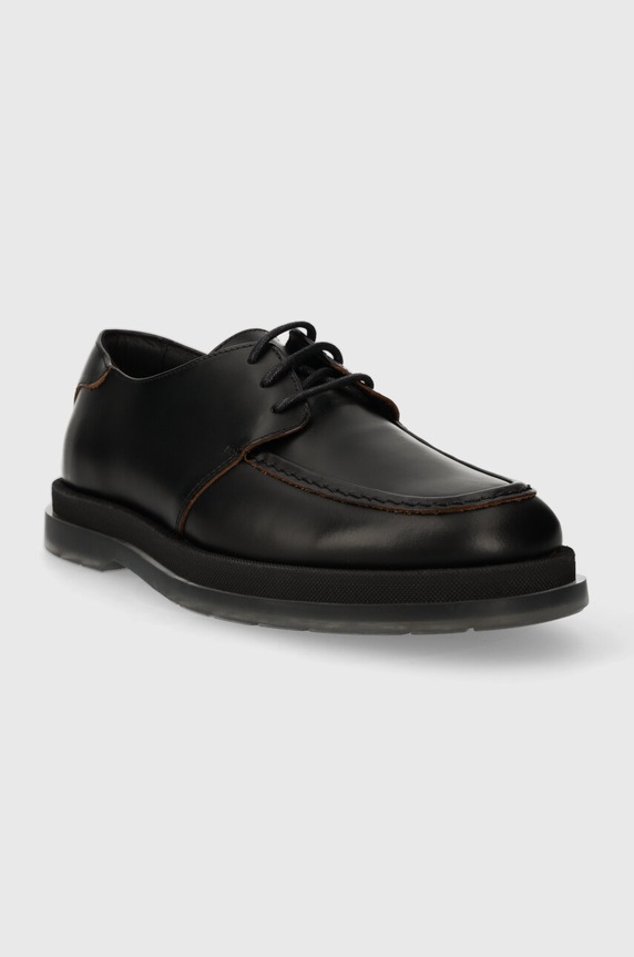 HUGO półbuty skórzane Chaol 50512805.002 czarny SS24