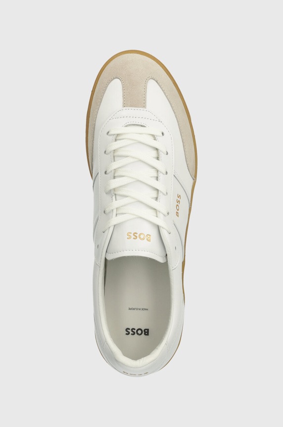 Usnjene superge BOSS Brandon bela 50512374.100