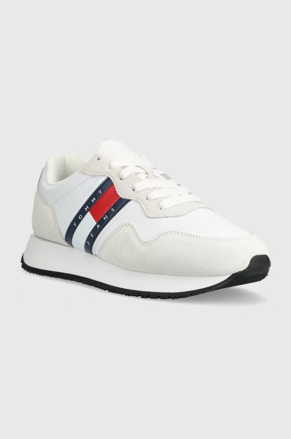 Tommy Jeans sneakersy skórzane TJM MODERN RUNNER EM0EM01316 biały SS25