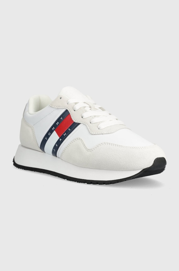 Tommy Jeans sneakersy skórzane TJM MODERN RUNNER EM0EM01316 biały SS25