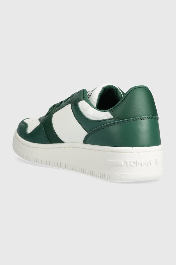 Cipők Tommy Jeans bőr sportcipő TJM RETRO BASKET ESS EM0EM01395 zöld