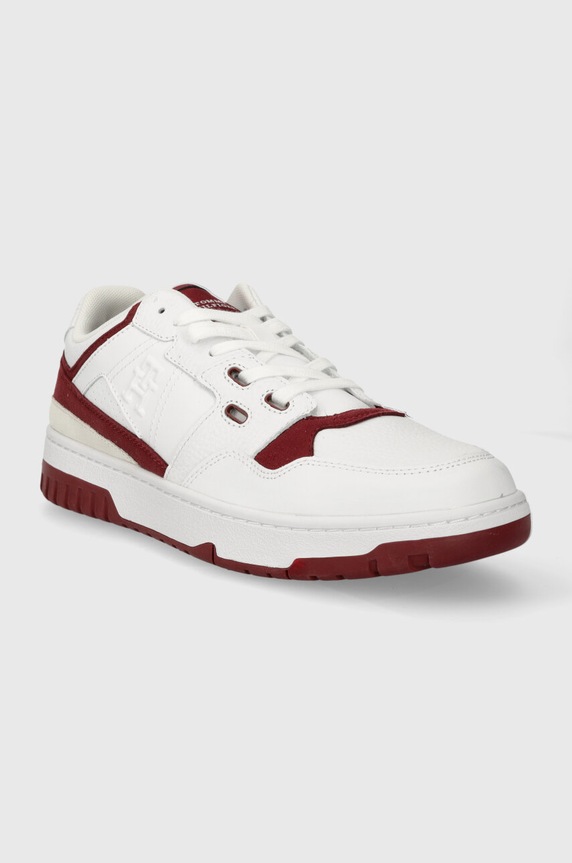 Tommy Hilfiger bőr sportcipő TH BASKET STREET LTH FM0FM04874 fehér SS24