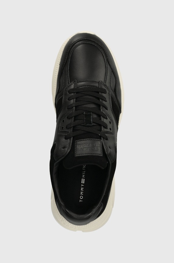 Tommy Hilfiger bőr sportcipő MODERN RUNNER PREMIUM LTH fekete FM0FM04879