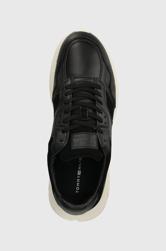 Tommy Hilfiger bőr sportcipő MODERN RUNNER PREMIUM LTH fekete FM0FM04879