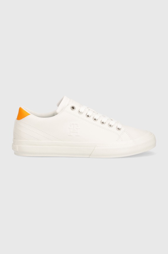 Kožené tenisky Tommy Hilfiger TH HI VULC STREET LOW LTH ESS FM0FM04896 bílá SS24