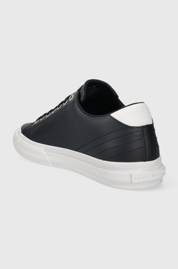 Obuwie Tommy Hilfiger sneakersy skórzane TH HI VULC STREET LOW LTH ESS FM0FM04896 granatowy