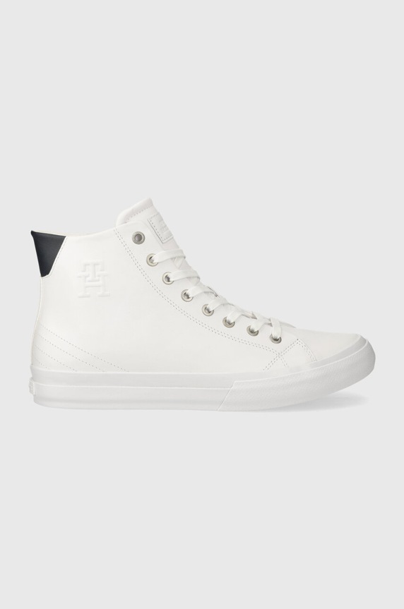 Δερμάτινα ελαφριά παπούτσια Tommy Hilfiger TH HI VULC STREET LTH ESS λευκό FM0FM04897