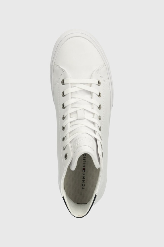 Δερμάτινα ελαφριά παπούτσια Tommy Hilfiger TH HI VULC STREET LTH ESS λευκό FM0FM04897