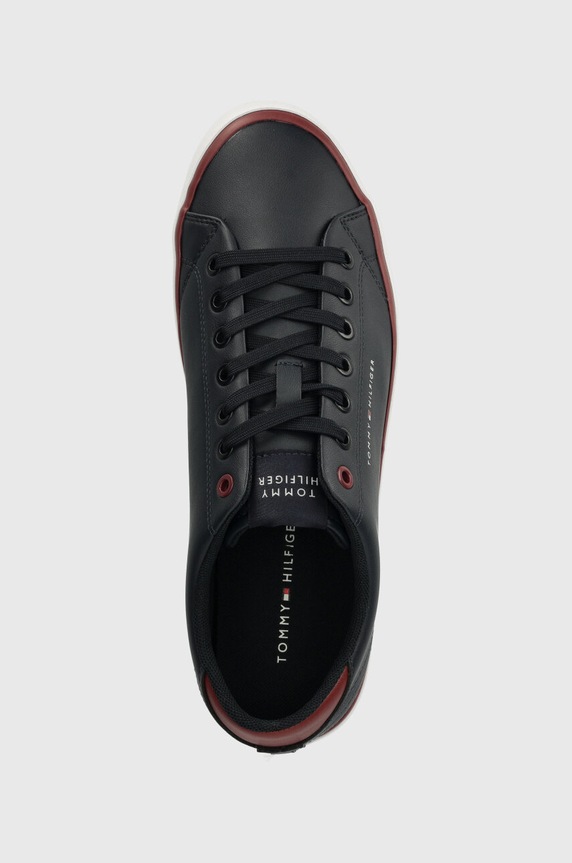 Tommy Hilfiger tenisówki skórzane TH HI VULC CORE LOW LEATHER ESS granatowy FM0FM05041