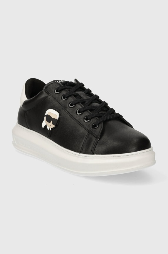 Karl Lagerfeld sneakersy skórzane KAPRI MENS KL52530N.000 czarny SS24