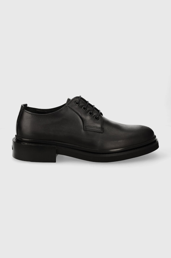 Calvin Klein półbuty skórzane POSTMAN DERBY skóra licowa czarny HM0HM01356