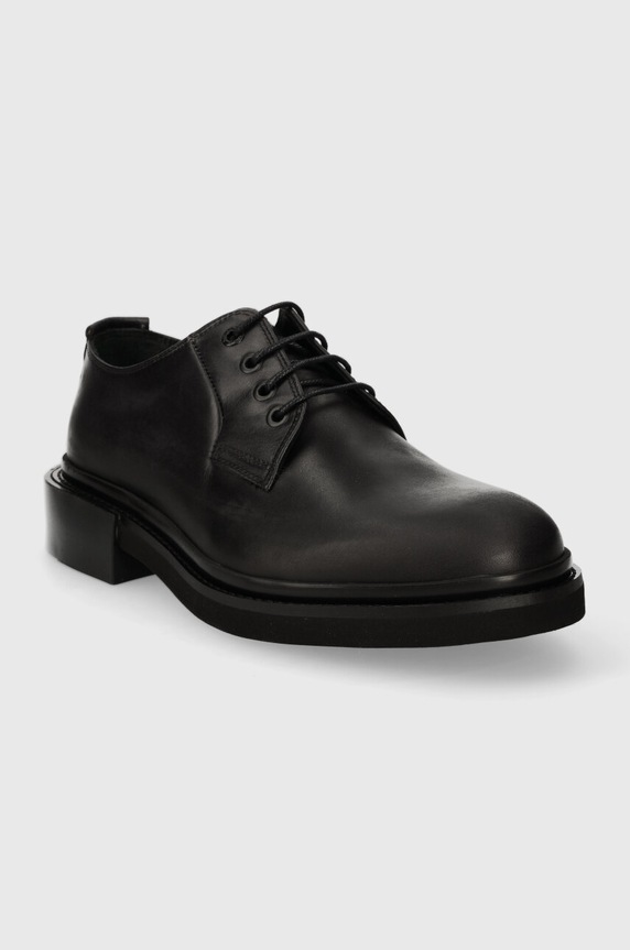 Calvin Klein półbuty skórzane POSTMAN DERBY HM0HM01356 czarny SS24