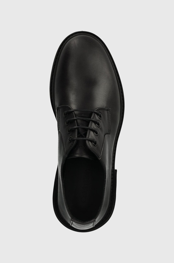 Calvin Klein półbuty skórzane POSTMAN DERBY czarny HM0HM01356