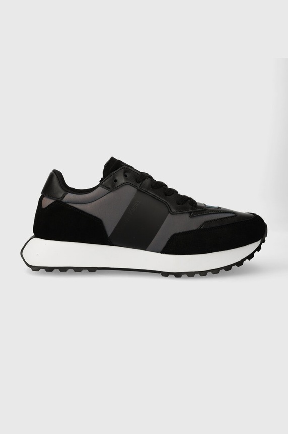 Calvin Klein sneakersy LOW TOP LACE UP PET tekstylny czarny HM0HM01346