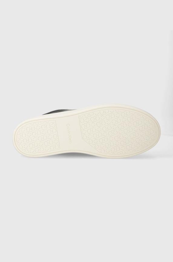 Calvin Klein sneakersy skórzane LOW TOP LACE UP ARCHIVE STRIPE HM0HM01292 czarny