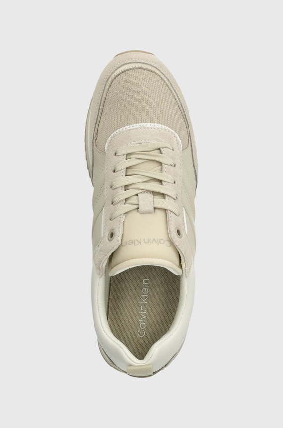 Calvin Klein bőr sportcipő LOW TOP LACE UP MIX bézs HM0HM01280