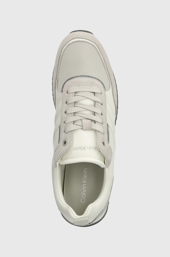 Calvin Klein bőr sportcipő LOW TOP LACE UP MIX szürke HM0HM01280