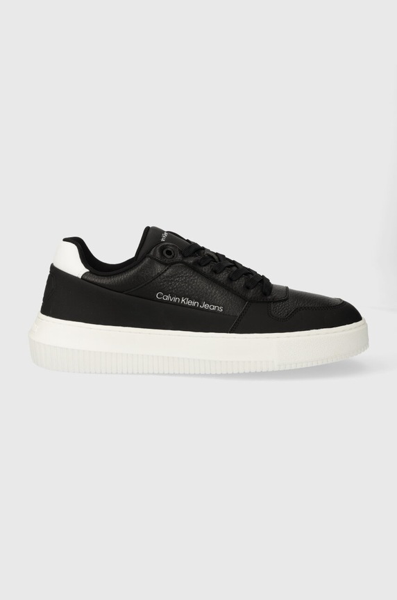 Calvin Klein Jeans sportcipő CHUNKY CUPSOLE LOW LTH IN SAT nappa bőr fekete YM0YM00873