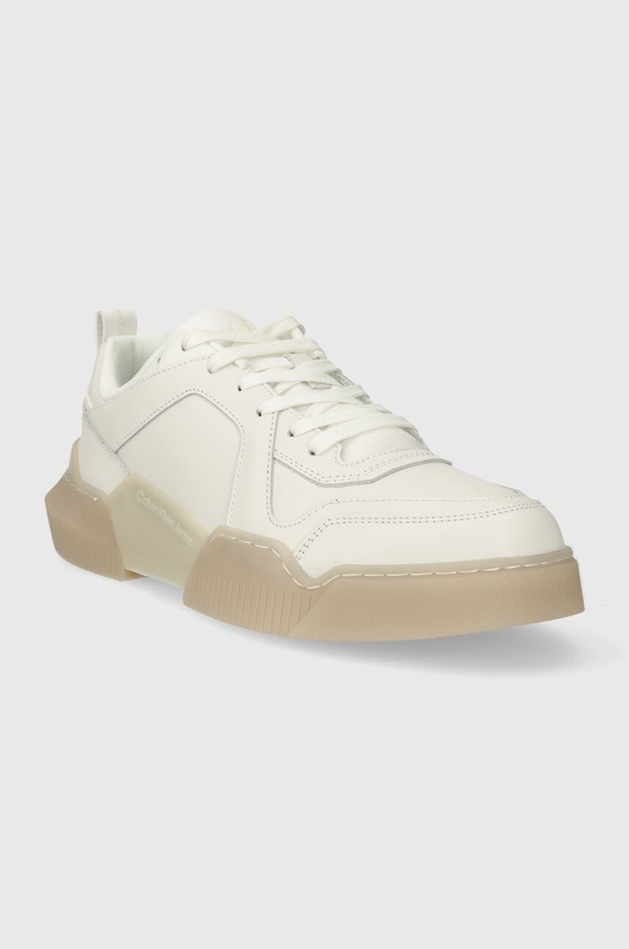 Calvin Klein Jeans bőr sportcipő CHUNKY CUP 2.0 LOW LTH LUM YM0YM00876 fehér SS24