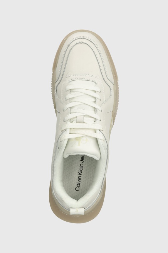 Calvin Klein Jeans bőr sportcipő CHUNKY CUP 2.0 LOW LTH LUM fehér YM0YM00876