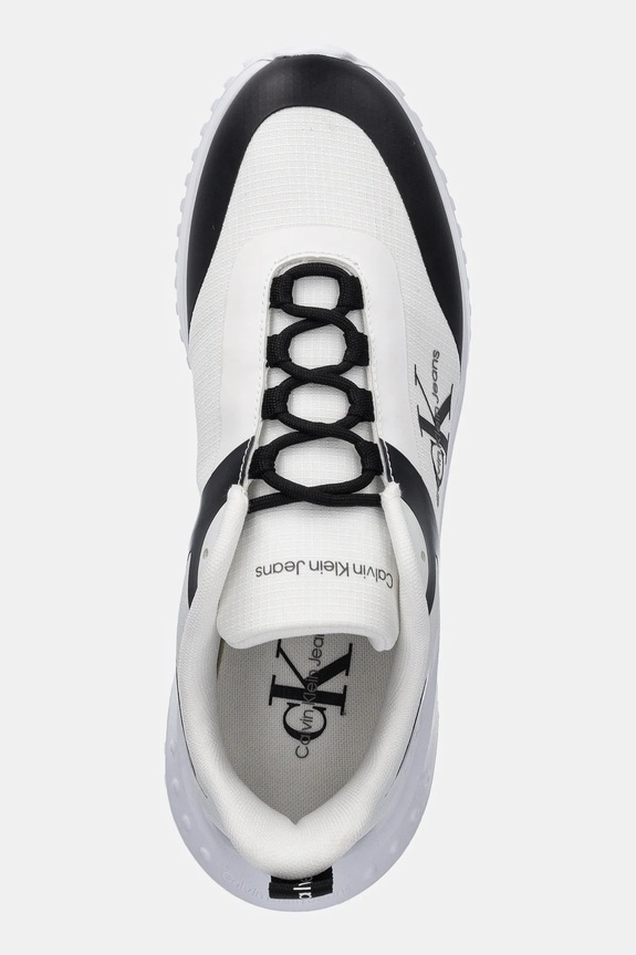 Sneakers boty Calvin Klein Jeans EVA RUNNER LOW LACE ML MIX bílá YM0YM00968