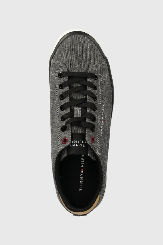 Tommy Hilfiger sportcipő TH HI VULC LOW CHAMBRAY fekete FM0FM04945
