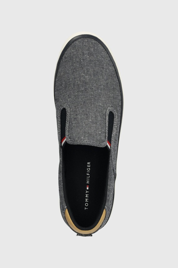 Tommy Hilfiger tenisówki TH HI VULC LOW SLIPON CHAMBRAY granatowy FM0FM04947