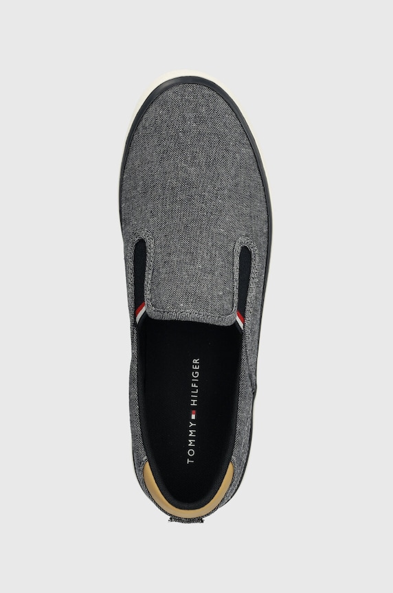 Tommy Hilfiger tenisówki TH HI VULC LOW SLIPON CHAMBRAY granatowy FM0FM04947