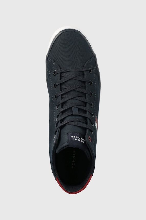 Kecky Tommy Hilfiger TH HI VULC STRIPES MESH námořnická modř FM0FM04948