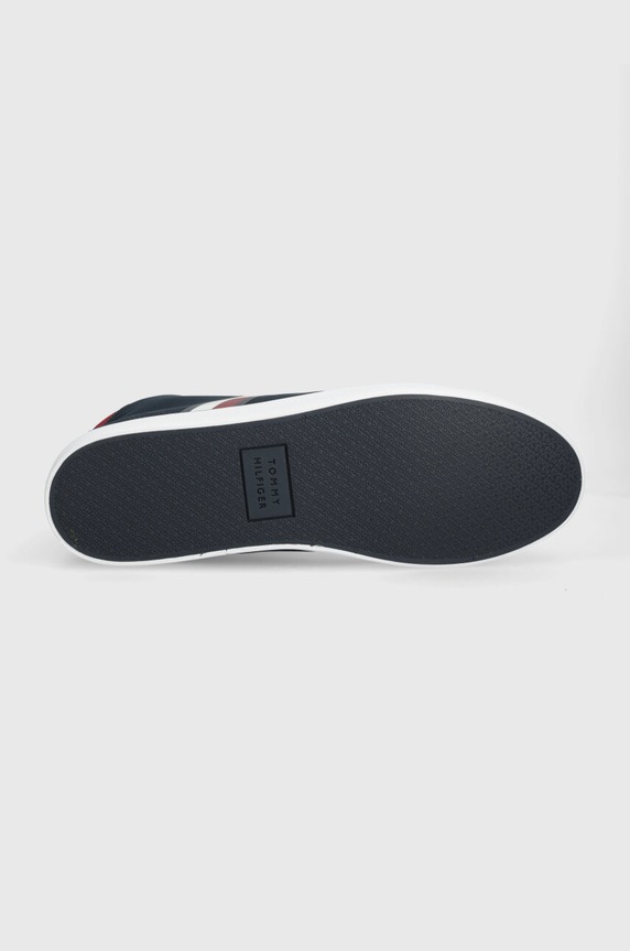 Kecky Tommy Hilfiger TH HI VULC STRIPES MESH FM0FM04948 námořnická modř