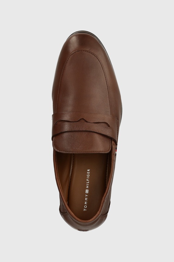 Kožne mokasinke Tommy Hilfiger CASUAL LIGHT FLEXIBLE LTH LOAFER smeđa FM0FM04989