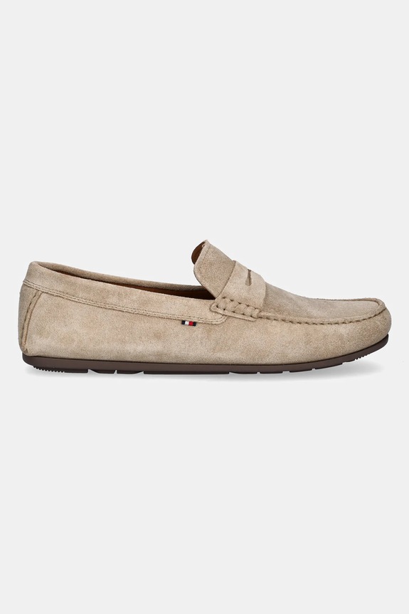 Mokasinke od brušene kože Tommy Hilfiger CASUAL SUEDE DRIVER FM0FM04998 bež SS25