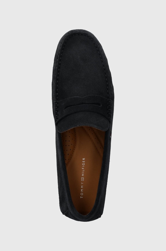 Mokasinke od brušene kože Tommy Hilfiger CASUAL SUEDE DRIVER mornarsko plava FM0FM04998