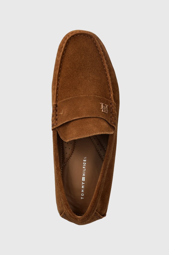 Mokasinke od brušene kože Tommy Hilfiger TH CLASSIC SUEDE DRIVER smeđa FM0FM05000