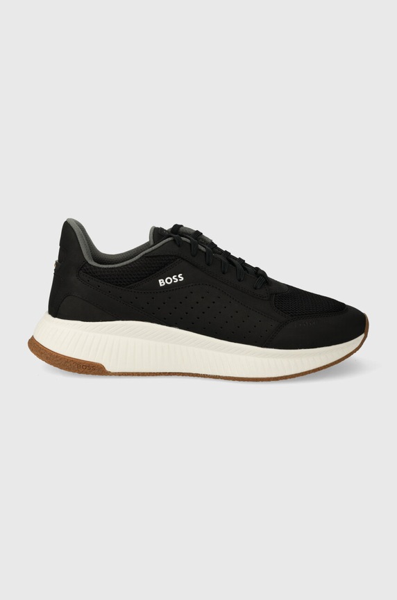 Tenisky BOSS TTNM EVO přírodní kůže černá 50517313.001