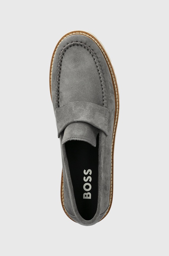 BOSS velúr mokaszin Tirian szürke 50517143.035