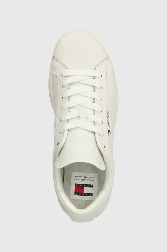 Kožené tenisky Tommy Jeans TJM LEATHER LOW CUPSOLE biela EM0EM01374
