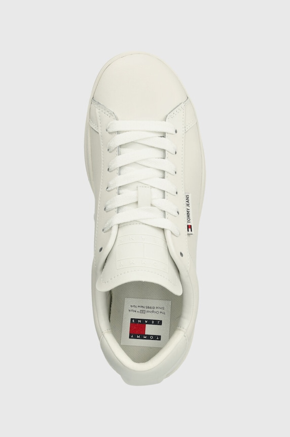 Kožené tenisky Tommy Jeans TJM LEATHER LOW CUPSOLE biela EM0EM01374
